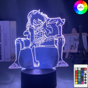 Luffy 3D LED Illusion Lampe MNK1108 7 Couleurs Sans Télécommande Officielle One Piece Merch