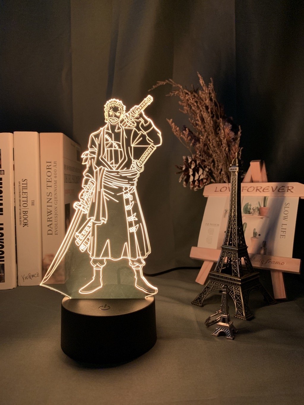 One Piece Roronoa Zoro LED Lampe Figure ANM0608 Touch Officielle One Piece Merch