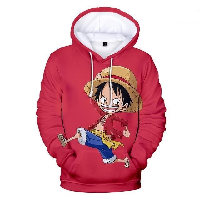One Piece Red Young Monkey D. Luffy Hoodie ANM0608 XXS Official One Piece Merch