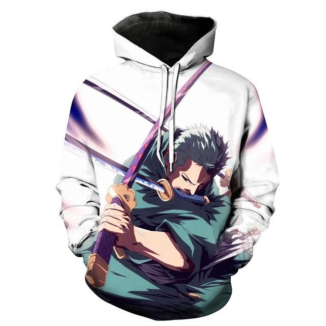 One Piece Roronoa Zoro Fighting Hoodie ANM0608 M Official One Piece Merch