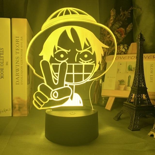 One Piece Monkey D. Luffy Peace Sign Lampe LED ANM0608 Touch Official One Piece Merch