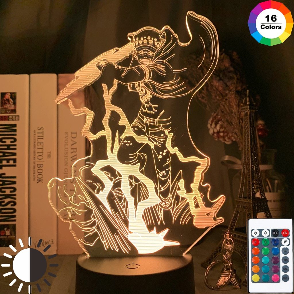 Trafalgar Law 3D LED Illusion Lamp MNK1108 16 couleurs avec télécommande Official One Piece Merch