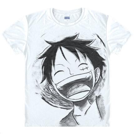 Luffy Black & White T-Shirt - One Piece MNK1108 L Official One Piece Merch