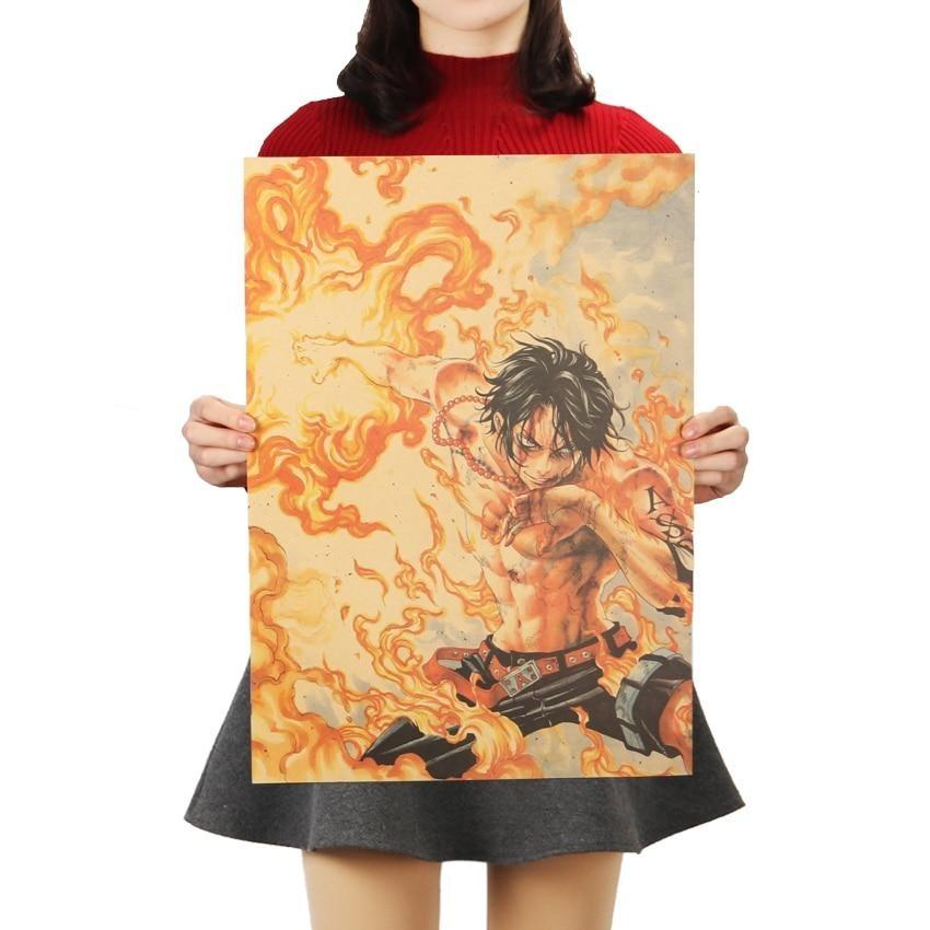 One Piece Portgas D. Ace Poster Wall Sticker ANM0608 Default Title Official One Piece Merch