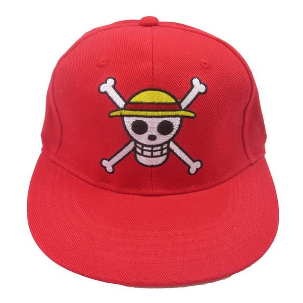 Casquette One Piece Rouge Jolly Roger Luffy OMS0911