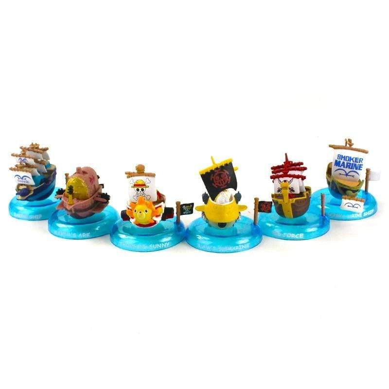 Set Of 6 Emblematic Boats One Piece Figurines OMS0911