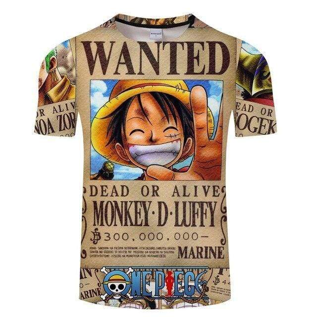 One Piece T-Shirt Avis de Recherche Luffy wanted OMS0911