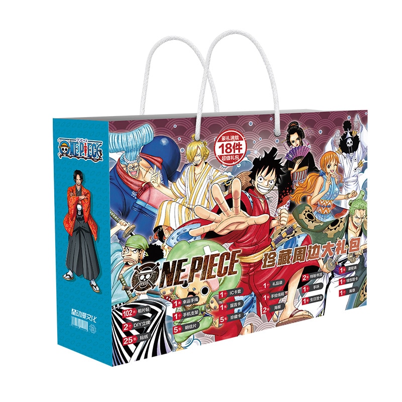 30CM Boxed One piece luffy lucky bag gift bag collection bag toy include postcard poster badge - Horimiya Merch Store